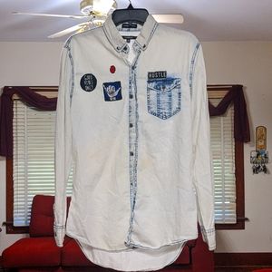 Carbon Good Vibes Long Sleeve Button Down (M)